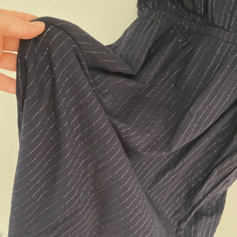 Emerson Fry Black Shimmer Midi Slip Dress Size M - Picture 3 of 5